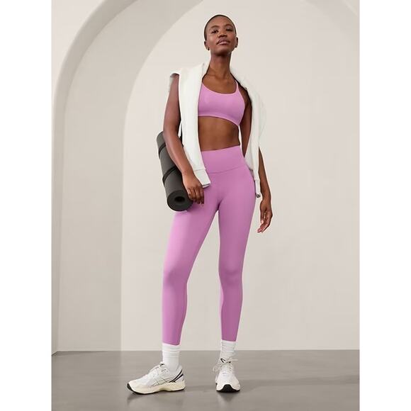 [Athleta] Purple Lilac High Rise Transcend 7/8 Tight Leggings Workout Sz Small S - Picture 1 of 12